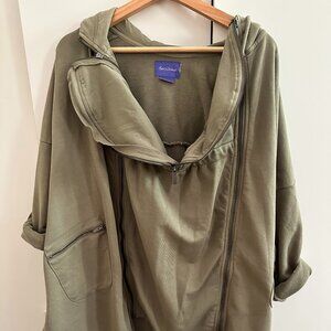 Seraphine Khaki 3 in 1 Maternity & Baby wearing Hooded Cape Small